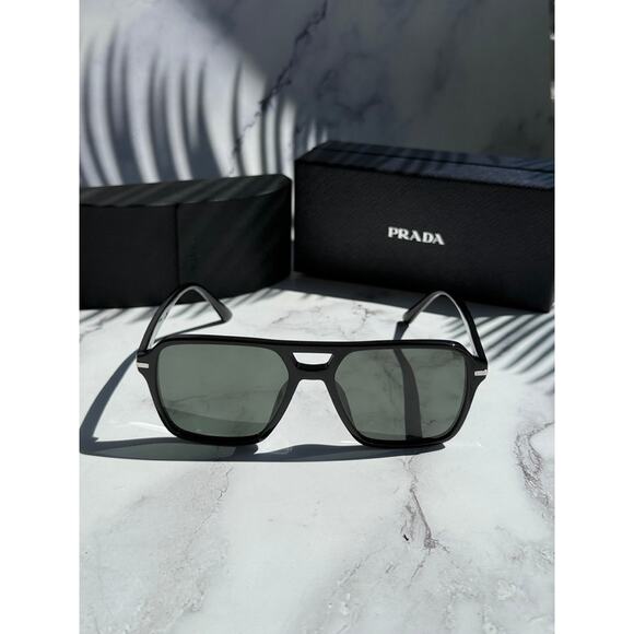 NEW Prada PR20YS Aviator Sunglasses in Black Polarized - Picture 4 of 8